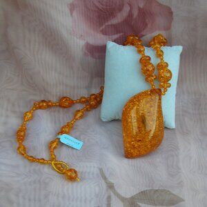 🦂 NEW Alexander Kalifano Syn Amber Necklace Fossilized Scorpion